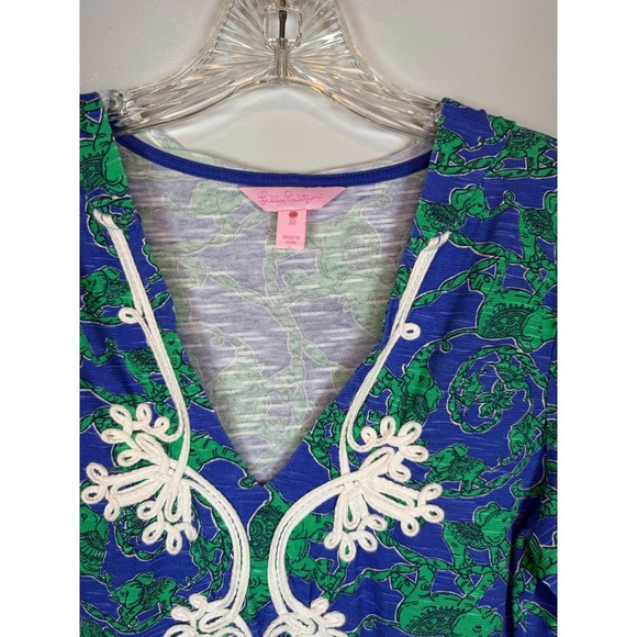 Lilly Pulitzer Noelle Tunic Hoodie in the Loopy Elephants Pattern, - Picture 7 of 10
